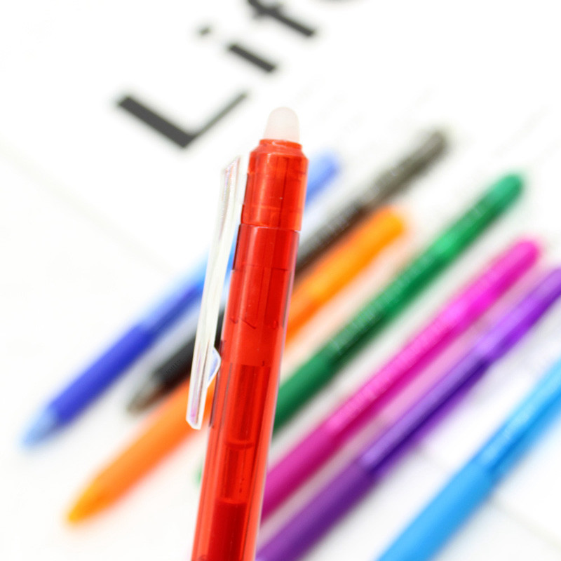 8Colors Magic Dzēšams pildspalva Preses Gēla Pildspalva Dzēšami Uzpildāma Gēla Tinte Ievelkamas Pildspalvas Mazgājams Rokturis Rodas Skolas Biroja Kancelejas preces