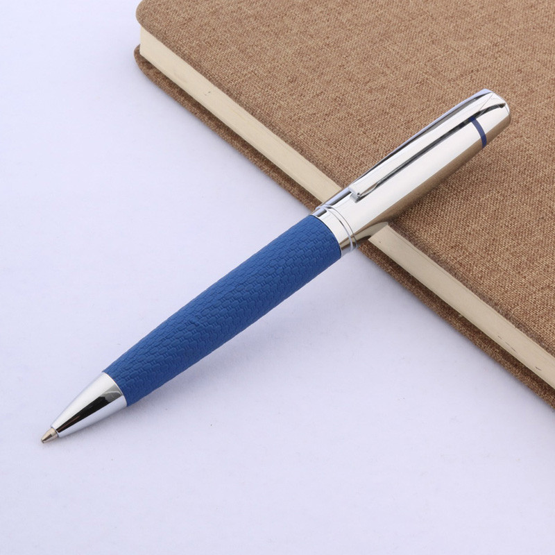 Metallist nahast pastapliiats Sinine roostevabast terasest kingituseks keerutavad kirjatarbed õpilaste kontoritarvete tindipliiatsid