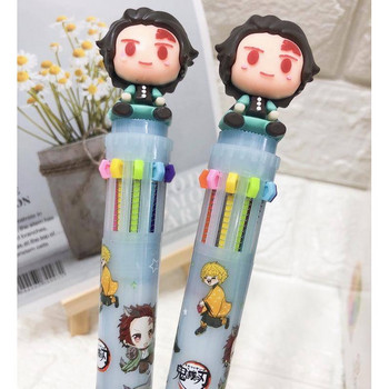 3 τεμ/σετ 10 Χρώματα Cute Anime Demon Slayer Kimetsu No Yaiba Ballpoint Pen School Προμήθειες γραφείου Χαρτικά δώρο Papelaria Escolar