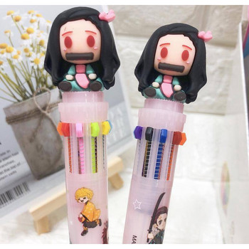 3 τεμ/σετ 10 Χρώματα Cute Anime Demon Slayer Kimetsu No Yaiba Ballpoint Pen School Προμήθειες γραφείου Χαρτικά δώρο Papelaria Escolar