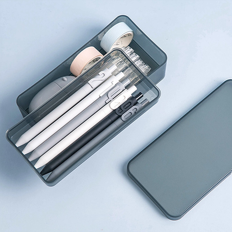 Pp plastična kutija za tiskanice Jednostavna prozirna matirana studentska uredska kutija za pohranu Pernica Torbe za olovke