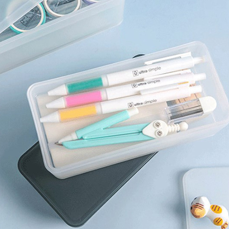 Pp plastična kutija za tiskanice Jednostavna prozirna matirana studentska uredska kutija za pohranu Pernica Torbe za olovke