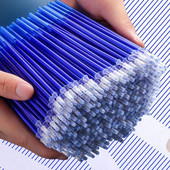 Set de rezerve pentru stilouri ștergebile 100 de bucăți 0,5 mm stilou cu gel șters și mâner lavabil pentru școală, birou, rechizite de scris, papetărie pentru studenți