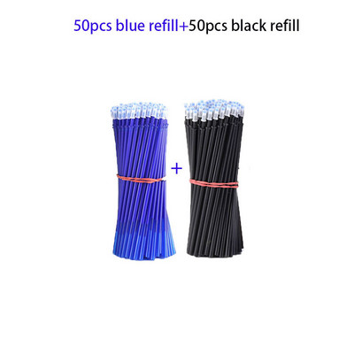 Set de rezerve pentru stilouri ștergebile 100 de bucăți 0,5 mm stilou cu gel șters și mâner lavabil pentru școală, birou, rechizite de scris, papetărie pentru studenți