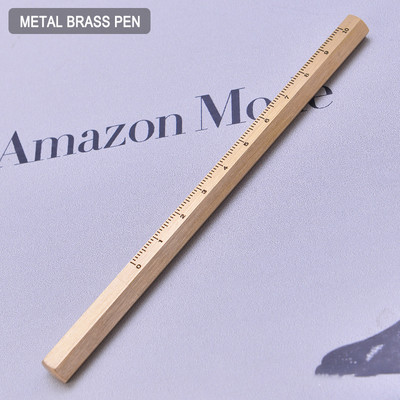 Retro misiņš ar mērogu Metāla lodīšu pildspalva Dāvana Sešpusēja pildspalva Luksusa pildspalva rakstīšanai Kancelejas piederumi Biroja skolas piederumi