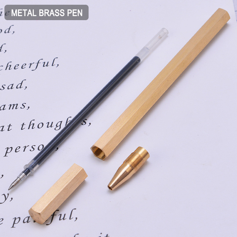 Retro misiņš ar mērogu Metāla lodīšu pildspalva Dāvana Sešpusēja pildspalva Luksusa pildspalva rakstīšanai Kancelejas piederumi Biroja skolas piederumi