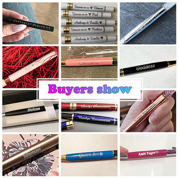 3 τεμάχια/σετ στυλό λαδιού Quicksand Oil Pen High-end Metal Signature στυλό Holiday Gift Gift Stand Get 2 Ink Custom LOGO Lettering Χαρτικά Χονδρική