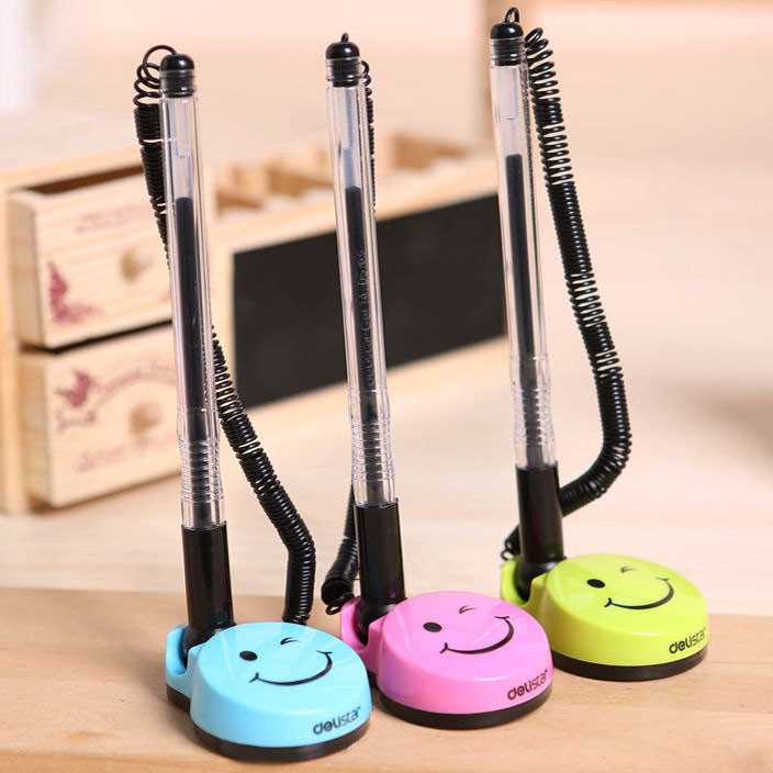 Slatka, smiješna izdržljiva stolna kemijska olovka i stolna olovka za uredski pribor i školu Slatka ružičasta uredska olovka sa smajlićem u stilu kawaii