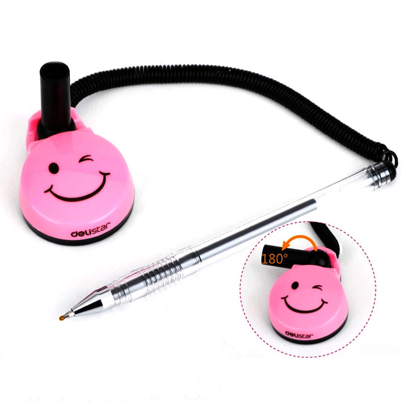 Slatka, smiješna izdržljiva stolna kemijska olovka i stolna olovka za uredski pribor i školu Slatka ružičasta uredska olovka sa smajlićem u stilu kawaii