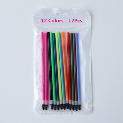 Set de stilouri cu gel colorat 6/10/12 culori, 0,5 mm, rezerve, tijă, cont de mână, Kawaii DIY, jurnal cu glonț, articole de papetărie pentru scris