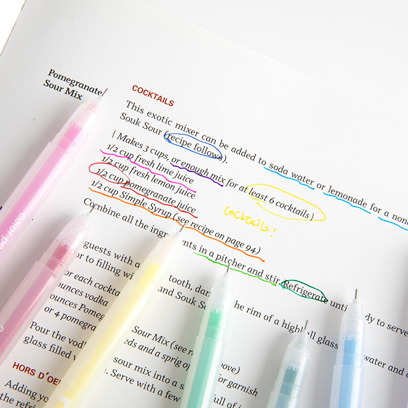 Set de stilouri cu gel colorat 6/10/12 culori, 0,5 mm, rezerve, tijă, cont de mână, Kawaii DIY, jurnal cu glonț, articole de papetărie pentru scris