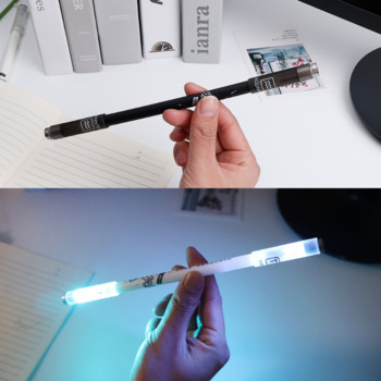 Творческа въртяща се LED флаш гел химикалка със светлина Ученическа детска мода 0,5 мм въртяща се химикалка Химикалка с батерия Детски центрофуга Подарък