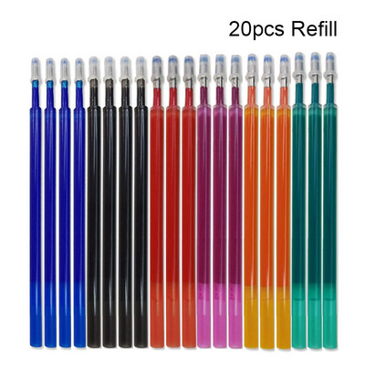 3/20gab Lielas ietilpības krāsainas tintes dzēšams pildspalvas uzpildīšanas slaids, nospiežams mazgājams rokturis 0,5 mm burvju pildspalva Biroja piederumi Kancelejas piederumi