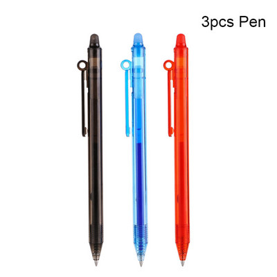 3/20gab Lielas ietilpības krāsainas tintes dzēšams pildspalvas uzpildīšanas slaids, nospiežams mazgājams rokturis 0,5 mm burvju pildspalva Biroja piederumi Kancelejas piederumi