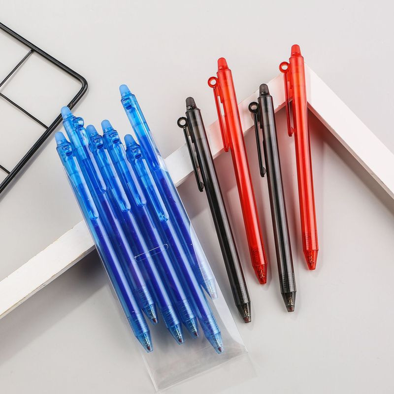 3/20gab Lielas ietilpības krāsainas tintes dzēšams pildspalvas uzpildīšanas slaids, nospiežams mazgājams rokturis 0,5 mm burvju pildspalva Biroja piederumi Kancelejas piederumi