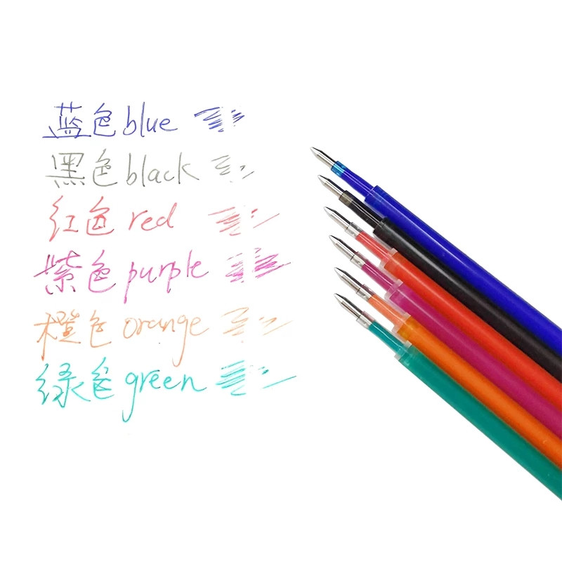 3/20gab Lielas ietilpības krāsainas tintes dzēšams pildspalvas uzpildīšanas slaids, nospiežams mazgājams rokturis 0,5 mm burvju pildspalva Biroja piederumi Kancelejas piederumi