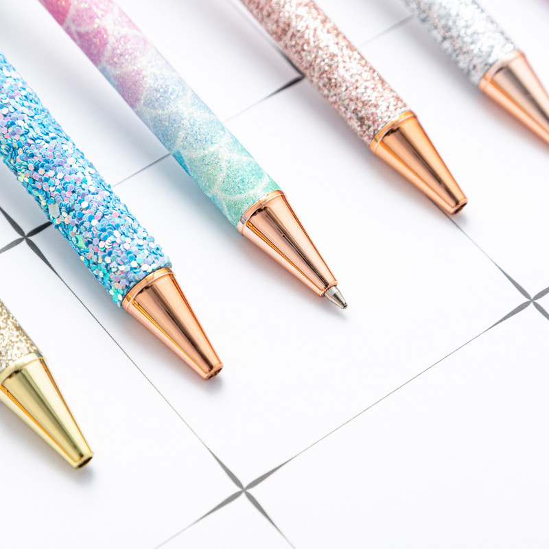 1 komad Lytwtw's Four Leaf Clover Privjesak Kemijska olovka Luksuzna slatka svadbena ružičasto zlatna metalna dopisnica Školski uredski pribor Olovke