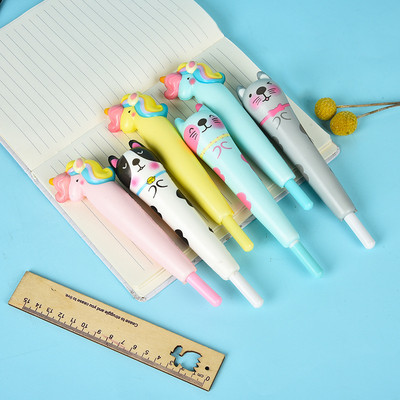 1 bucată Lytwtw`s drăguț moale unicorn pisică gel stilou Kawaii papetărie birou rechizite școlare decompresie creativ dulce desene stilou