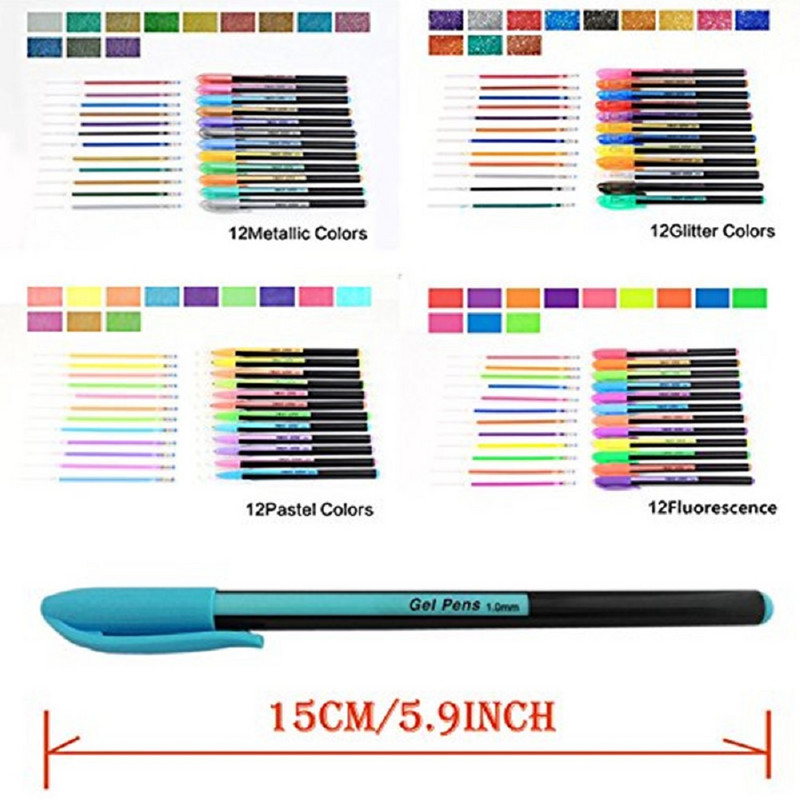 12 24 36 48 boja Set gel olovaka Svjetlucava gel olovka za odrasle Bojanke Dnevnici Crtanje Crtanje Djeca Skiciranje Slikanje Crtanje