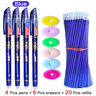 30 vnt Mieli nutrinami gelio rašikliai 0,35 mm vandeniui atsparūs mėlynos/juodos/raudonos spalvos rašalo rinkinys Kawaii raštinės reikmenys mergaitėms mokyklinių reikmenų dovanos
