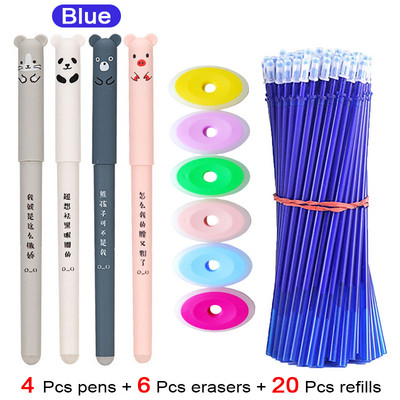 30 vnt Mieli nutrinami gelio rašikliai 0,35 mm vandeniui atsparūs mėlynos/juodos/raudonos spalvos rašalo rinkinys Kawaii raštinės reikmenys mergaitėms mokyklinių reikmenų dovanos