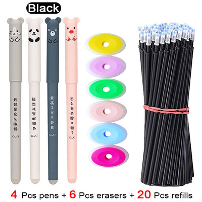 30 vnt Mieli nutrinami gelio rašikliai 0,35 mm vandeniui atsparūs mėlynos/juodos/raudonos spalvos rašalo rinkinys Kawaii raštinės reikmenys mergaitėms mokyklinių reikmenų dovanos