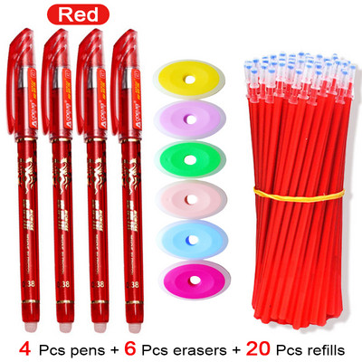 30 vnt Mieli nutrinami gelio rašikliai 0,35 mm vandeniui atsparūs mėlynos/juodos/raudonos spalvos rašalo rinkinys Kawaii raštinės reikmenys mergaitėms mokyklinių reikmenų dovanos