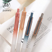 JIANWU 4 ks/sada gélových pier Simple Gradient Press 0,5 mm čierny atrament ST hrot kancelárske podpisové pero študentské písacie potreby papiernictvo