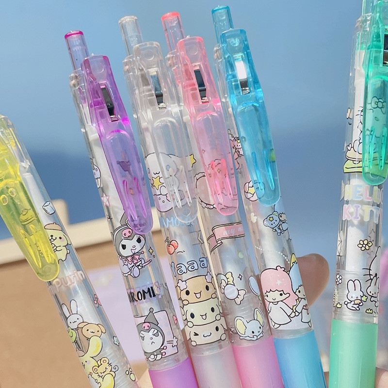 6 vnt Anime Kanceliarinės prekės Kawaii Pen Cartoon Mieli mokykliniai reikmenys Raiklių rinkinys Japoniškas rašiklis Mieli daiktai Geliniai rašikliai Rašymo įrankiai