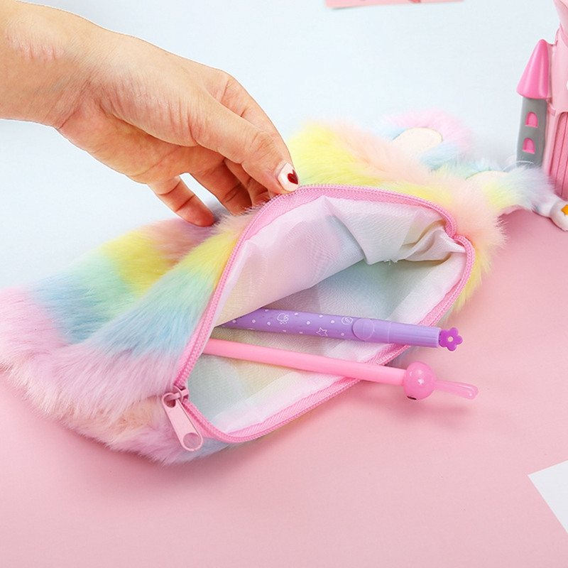 Kawaii pernica Jednorog, plišane pernice, školski pribor za djevojčice, zečje uši, pernica, slatka torba za olovke, pribor za studente