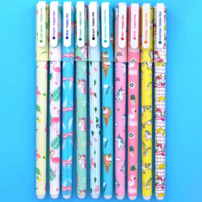 10 bucăți/set pix colorat drăguț, floare, animal, stea înstelată, pix colorat cu gel, 0,5 mm, pentru școală Kawaii coreeană Stationary