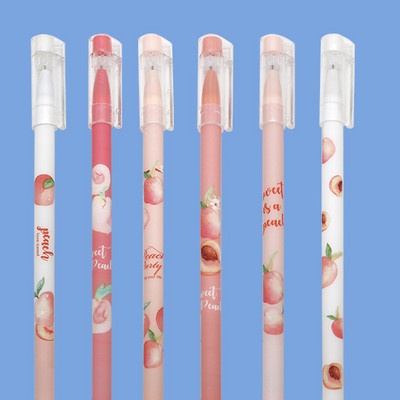 6 tk/komplekt 0,5 mm Kawaii Avocado kustutatav pliiats pestav käepide Sinine tindiga kirjutusgeelpliiatsid koolitarvete jaoks õpilase statsionaarsed