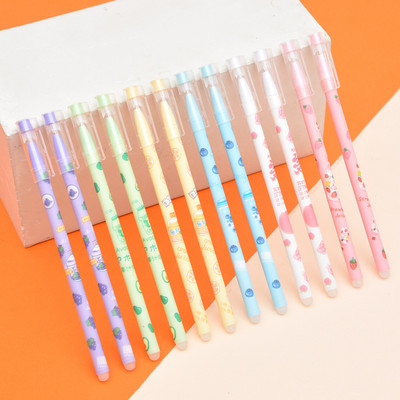 6Pcs/set 0,5 mm breskve Izbrisiva olovka Periva ručka Plava tinta Gel olovke za pisanje za Školski uredski pribor Studentski pribor