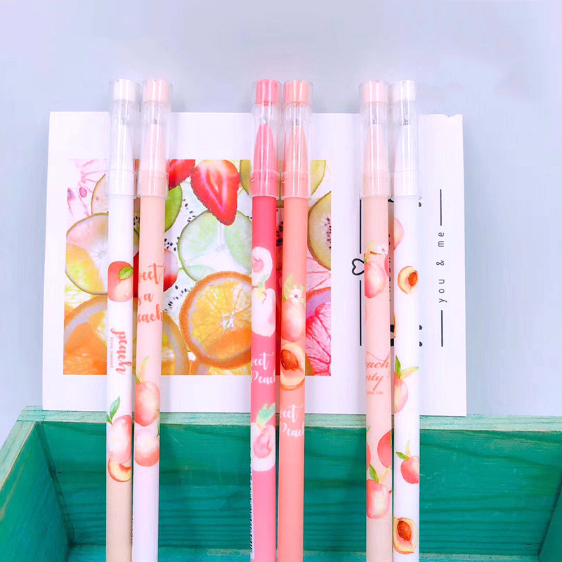 6Pcs/set 0,5 mm breskve Izbrisiva olovka Periva ručka Plava tinta Gel olovke za pisanje za Školski uredski pribor Studentski pribor