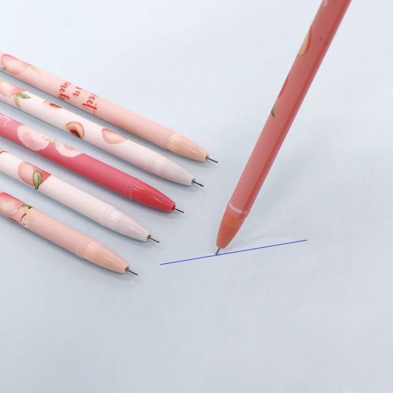 6Pcs/set 0,5 mm breskve Izbrisiva olovka Periva ručka Plava tinta Gel olovke za pisanje za Školski uredski pribor Studentski pribor