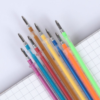 60 цвята пълнител за гел писалка 0,8 mm метален блясък хайлайтер флуоресцентно мастило цветна касета рисуване дръжка прът извиване канцеларски материали