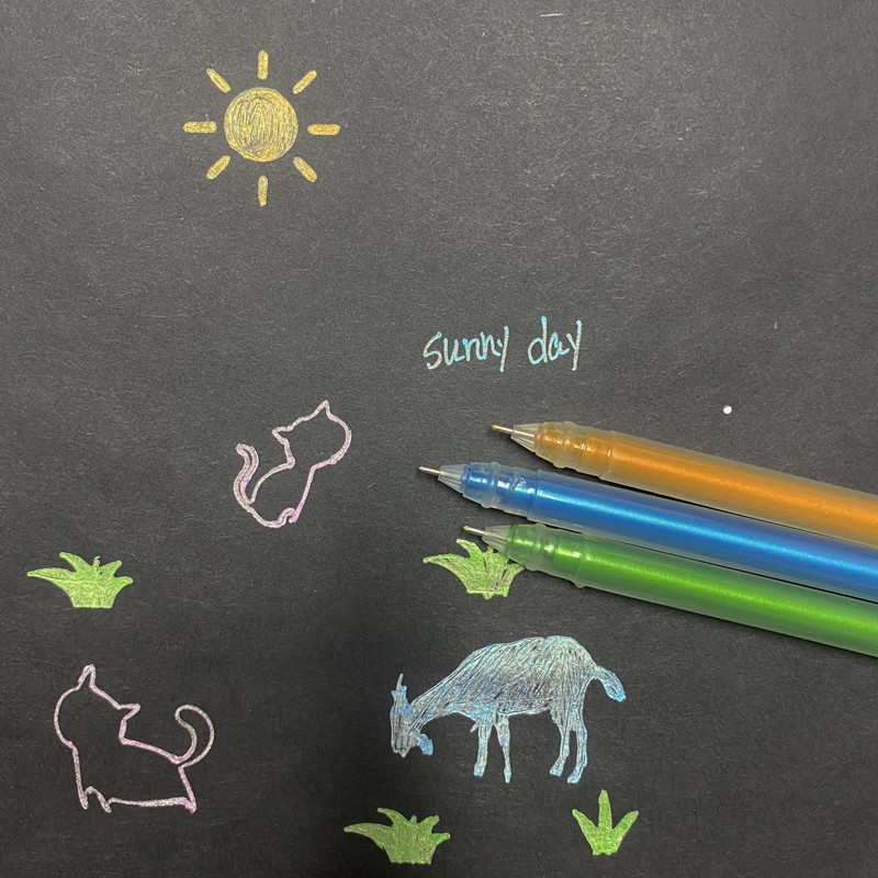 9Pcs/Set Svjetlucava olovka s promjenjivom bojom Flash marker Gel olovke za crtanje Spomenar Album Dnevnik DIY Kawaii Školski pribor