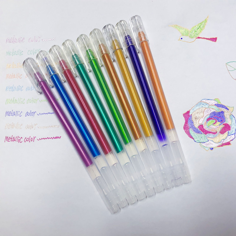 9Pcs/Set Svjetlucava olovka s promjenjivom bojom Flash marker Gel olovke za crtanje Spomenar Album Dnevnik DIY Kawaii Školski pribor