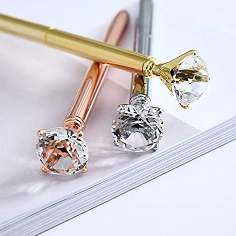 Pix de cristal cu diamante de carate mari, pixuri cu bile cu bijuterie drăguță, stilou cu bilă din metal, stilou magic Kawaii, rechizite de birou pentru școală de modă