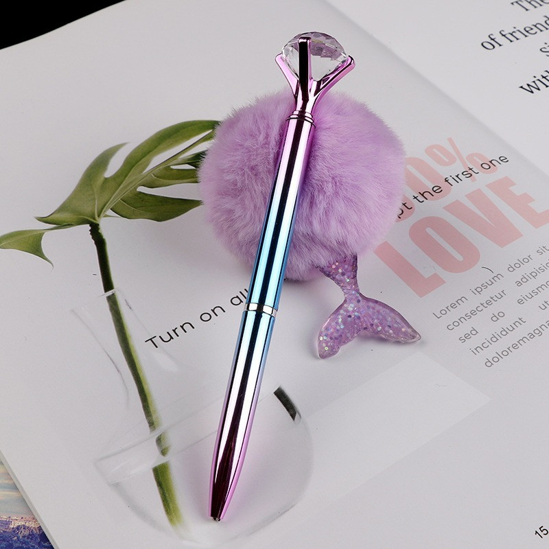 Pix de cristal cu diamante de carate mari, pixuri cu bile cu bijuterie drăguță, stilou cu bilă din metal, stilou magic Kawaii, rechizite de birou pentru școală de modă