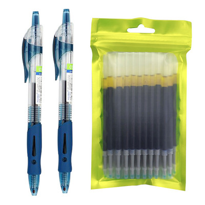 32 db/tétel visszahúzható zselés toll utántöltő készlet 0,5 mm-es fekete/kék/piros zselés tintahelyettesítő nyomótoll iskolai irodai írószerekhez