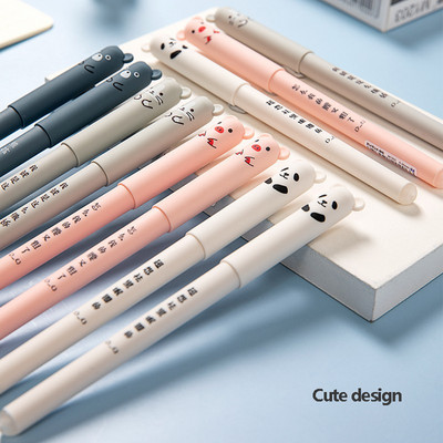 4-12 PCS Kawaii Erasable Pens Set Back To School Supplies 0.38 mm Гел химикалка за писане Офис аксесоари Сладки корейски канцеларски материали