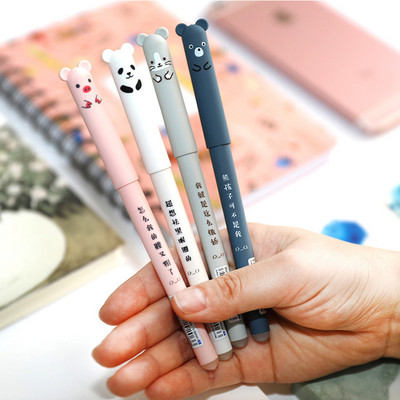 4-12 PCS Kawaii Erasable Pens Set Back To School Supplies 0.38 mm Гел химикалка за писане Офис аксесоари Сладки корейски канцеларски материали