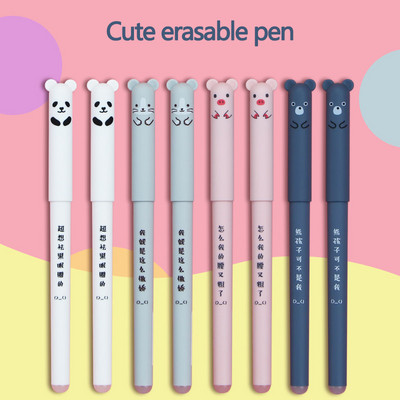 4-12 PCS Kawaii Erasable Pens Set Back To School Supplies 0.38 mm Гел химикалка за писане Офис аксесоари Сладки корейски канцеларски материали