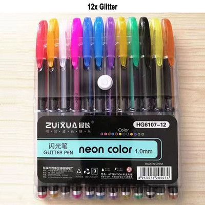 Set neonskih boja od 48 komada, svjetlucavi metalni fluorescentni marker, gel olovka 1,0 mm, vrh za umjetničke skice, crtanje, dječje grafite