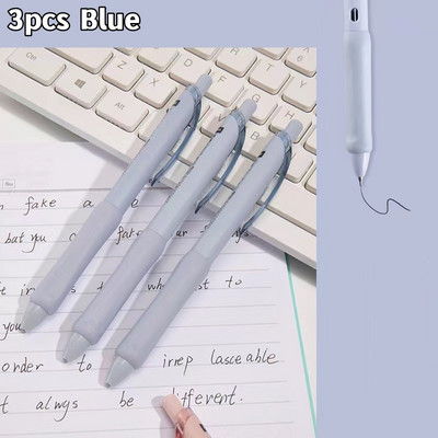 Set de pixuri cu gel la atingere moale 3/5 buc. Prindere din silicon Scriere durabilă 0,5 mm Cilindră neagră Cerneală de birou Școală F7319