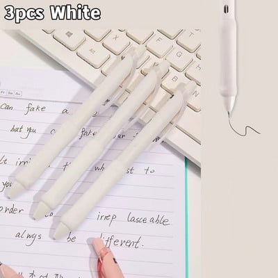 Set de pixuri cu gel la atingere moale 3/5 buc. Prindere din silicon Scriere durabilă 0,5 mm Cilindră neagră Cerneală de birou Școală F7319