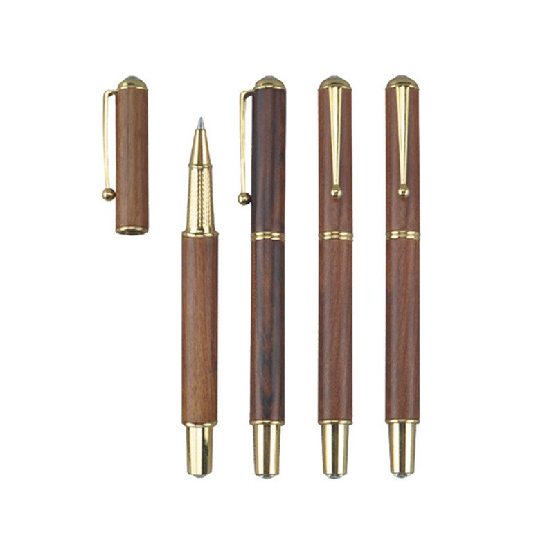 Luksuzna retro kemijska kemijska olovka od sekvoje 0,5 mm s crnom tintom i dijamantima Poslovna olovka s potpisom Školski uredski pribor za pisanje