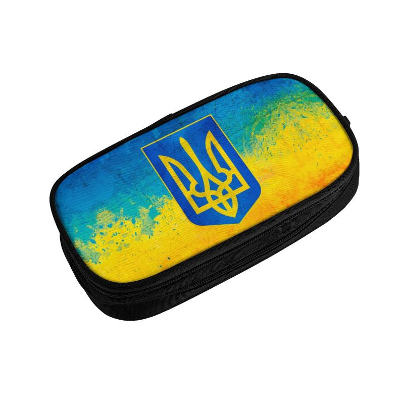 Tocuri de creioane cu steagul ucrainean coreean pentru băieți, stema personalizată a ucrainei, cutie de pix de capacitate mare, accesorii școlare