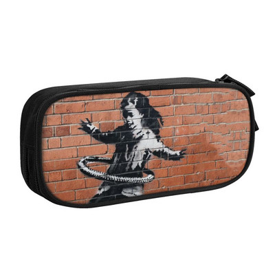 Προσαρμοσμένη μολυβοθήκη Banksy's Balloon Girl Kawaii Boy Girl μεγάλης χωρητικότητας Σχολική τσάντα μολυβιών Banksy World Peace